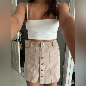 tan suede skirt